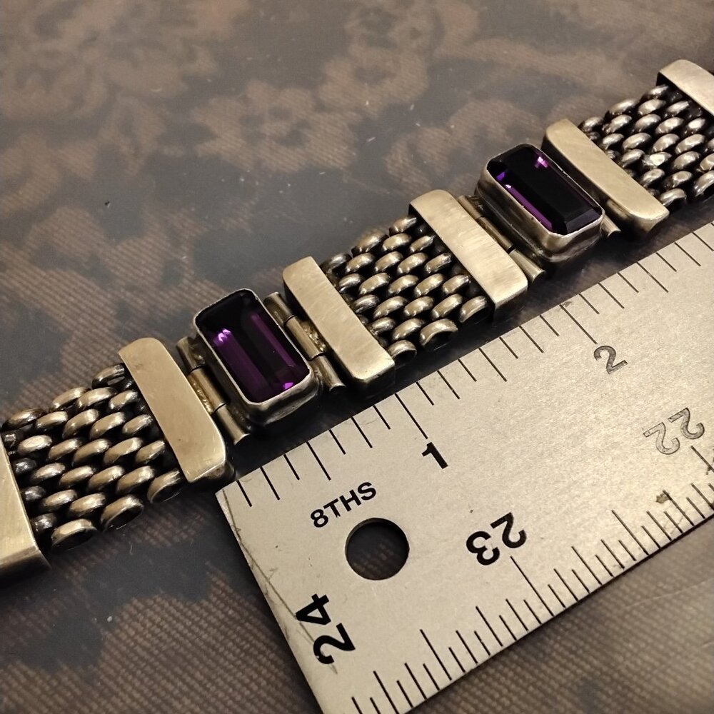 Vintage Heavy Sterling Silver Bracelet - Picture 7 of 14
